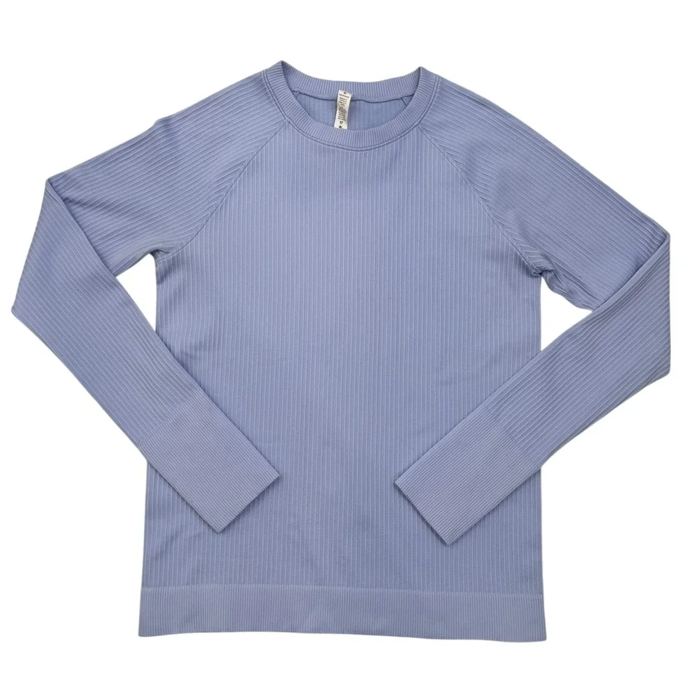 Lululemon Rest Less Pullover Ribbed Long Sleeve Top Size 10 Performance Training